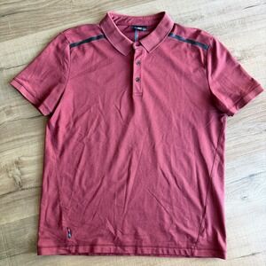 BMW M Motorsport Mens Polo Shirt Maroon Burgundy Short Sleeve Logo Large L